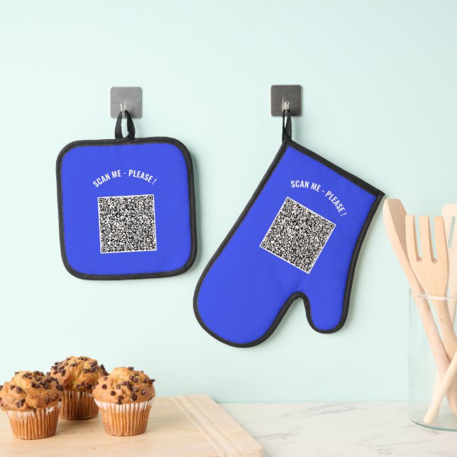 Set De Manoplas Personalizado QR Code Scan Your Own Design Funny G (Insitu (colgante))