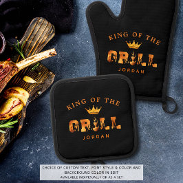 Set De Manoplas Personalizado Rey del Grill