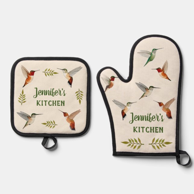 Set De Manoplas Personalizado Rufous Hummingbirds (Anverso)