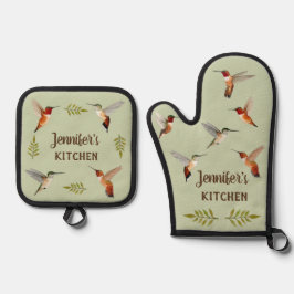 Set De Manoplas Personalizado Rufous Hummingbirds