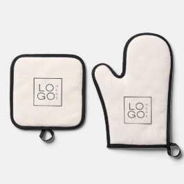 Set De Manoplas Personalizado Square Business Logo Blanco Minimali