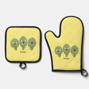 Set De Manoplas Personalizado vegetal de alcachofas de canto lindo