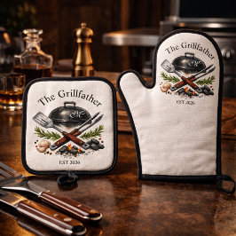 Set De Manoplas Personalized Grillfather Monogram
