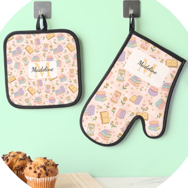 Set De Manoplas Personalized Pastel Kitchen Magic Pink (Subido por el creador)