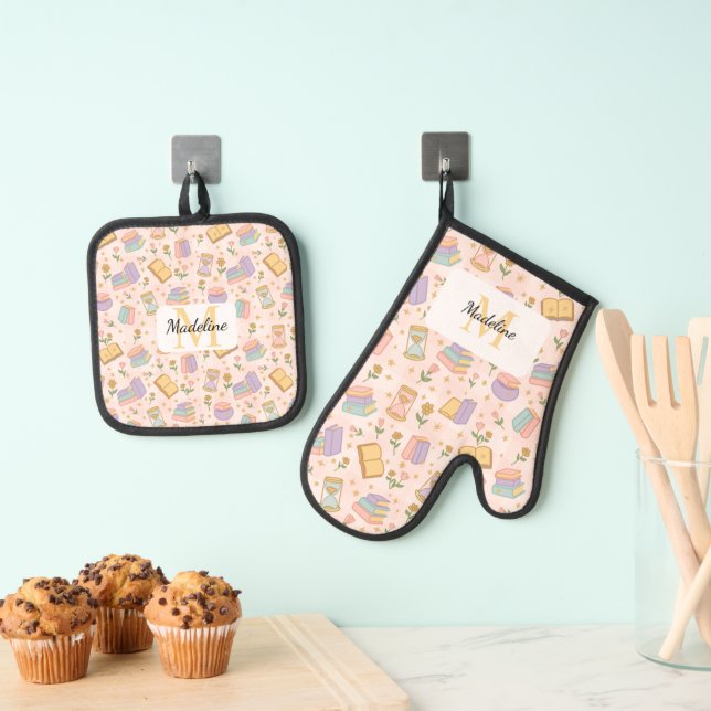 Set De Manoplas Personalized Pastel Pink Kitchen Magic (Insitu (colgante))