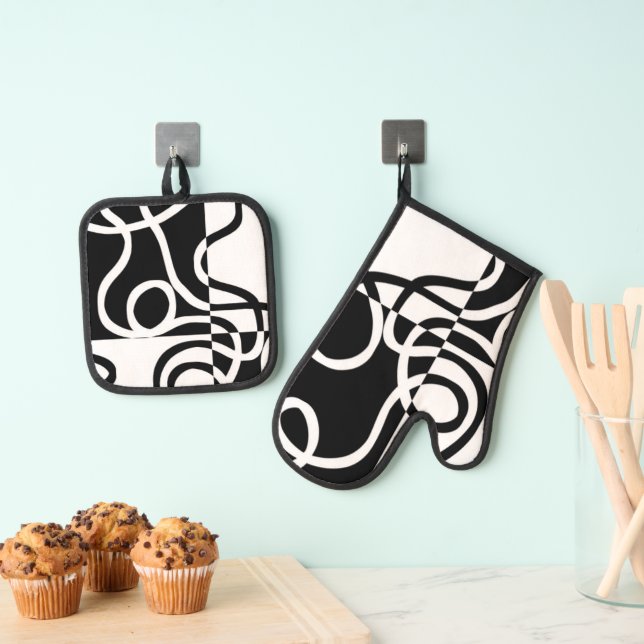 Set De Manoplas Persuasión lineal II: Resumen en blanco y negro (Insitu (colgante))