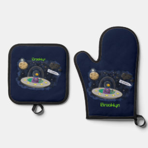 Set De Manoplas Pescado alegre lindo del ilustracion del personali