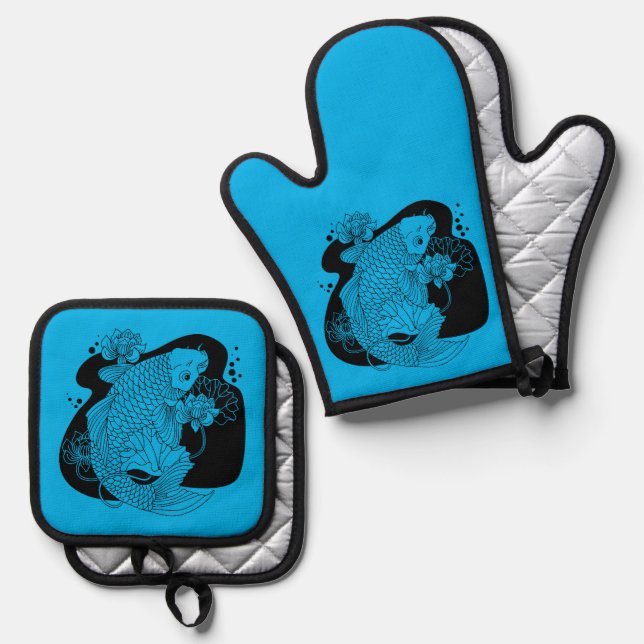 Set De Manoplas Pescado japonés (Anverso/Reverso)