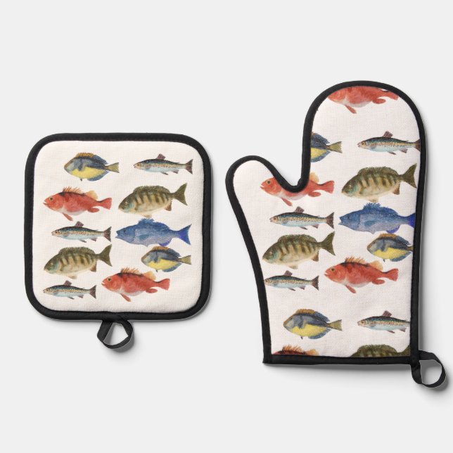Set De Manoplas Pescado pintado (Anverso)