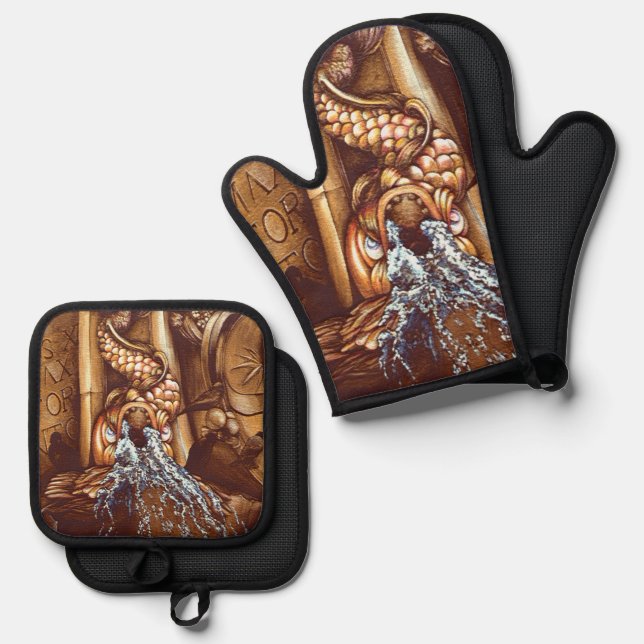 Set De Manoplas Pesce (Anverso/Reverso)