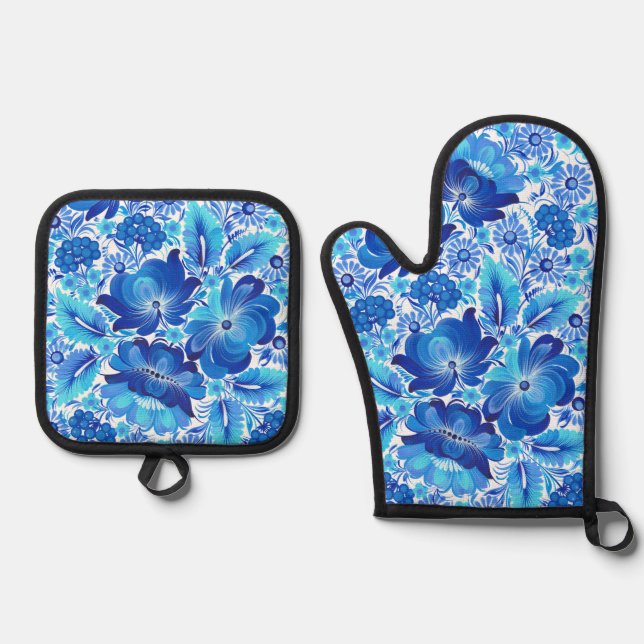 Set De Manoplas Petrikivka Ukrainian traditional folk art.  (Anverso)