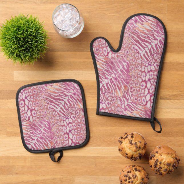 Set De Manoplas Piel de tigre leopardo de moda (De arriba hacia abajo)