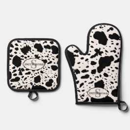 Set De Manoplas Piel de vaca rústico de cabinas Imprimir Cosy Farm