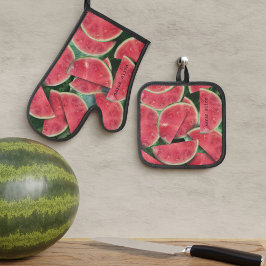 Set De Manoplas Pieza de fruta de la sandía roja