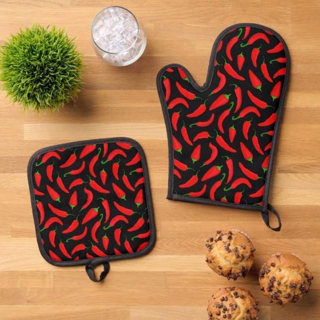 Set De Manoplas Pimienta roja picante (De arriba hacia abajo)