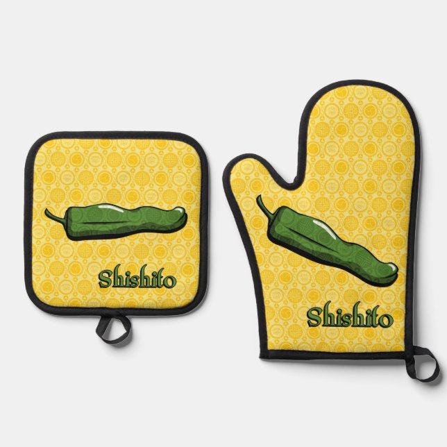 Set De Manoplas Pimiento Chili Shishito (Anverso)