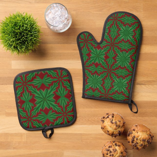 Set De Manoplas Pine Mandala Garnet (De arriba hacia abajo)