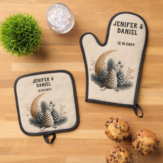 Set De Manoplas Pinecones y amor por el invierno de la luna crecie