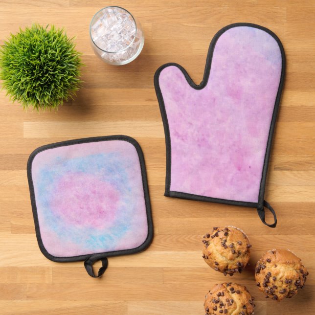Set De Manoplas Pink Balance Abstract Watercolor Art (De arriba hacia abajo)