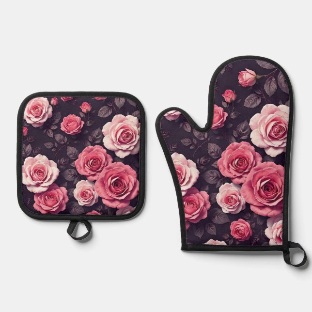 Set De Manoplas Pink Roses (Anverso)