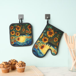 Set De Manoplas Pintura de Girasoles de Van Gogh