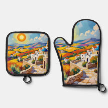 Pintura de pueblo mediterráneo