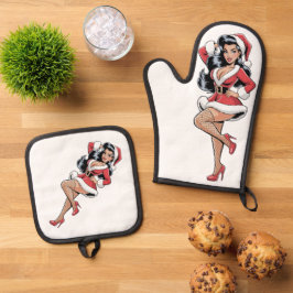 Set De Manoplas Pinup Santa Babe