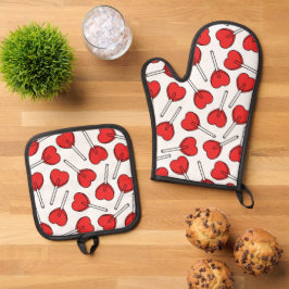 Set De Manoplas Piruetas Rojas, Piruetas de Corazón, Patrón de Pir