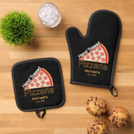 Set De Manoplas Pizza pizzería con gasa a mano familiar