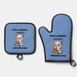 Set De Manoplas Pizza y Alpacas: una combinación sorprendentemente