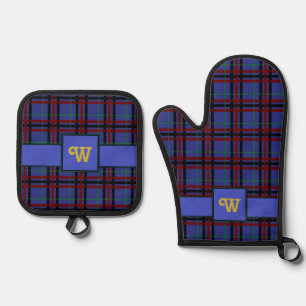Set De Manoplas Plaid de tonos joya