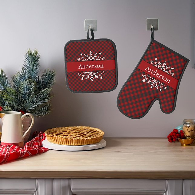 Set De Manoplas Plaid Merry & Bright Snowflake personalizado (Subido por el creador)