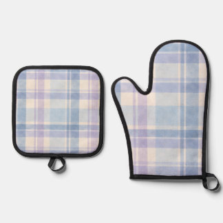Set De Manoplas Plaid Pastel Acuarela Suave