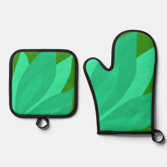 Set De Manoplas Planta Verde (Anverso)