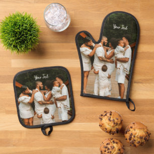 Set De Manoplas Plantilla de texto de foto y Personalizado persona