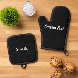 Set De Manoplas Plantilla de texto simple en blanco y negro