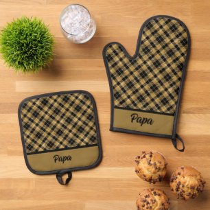 Set De Manoplas Platos negros y dorados