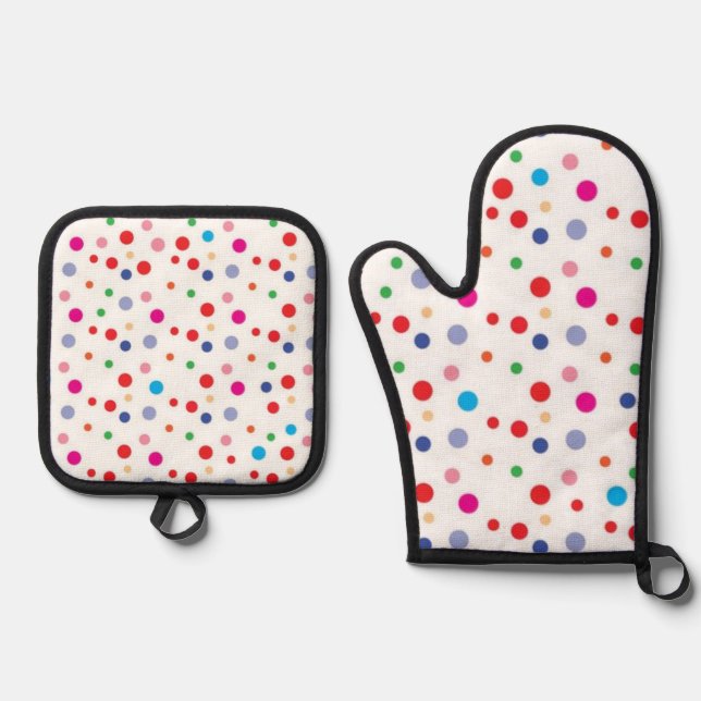 Set De Manoplas Polka dot pattern (Anverso)