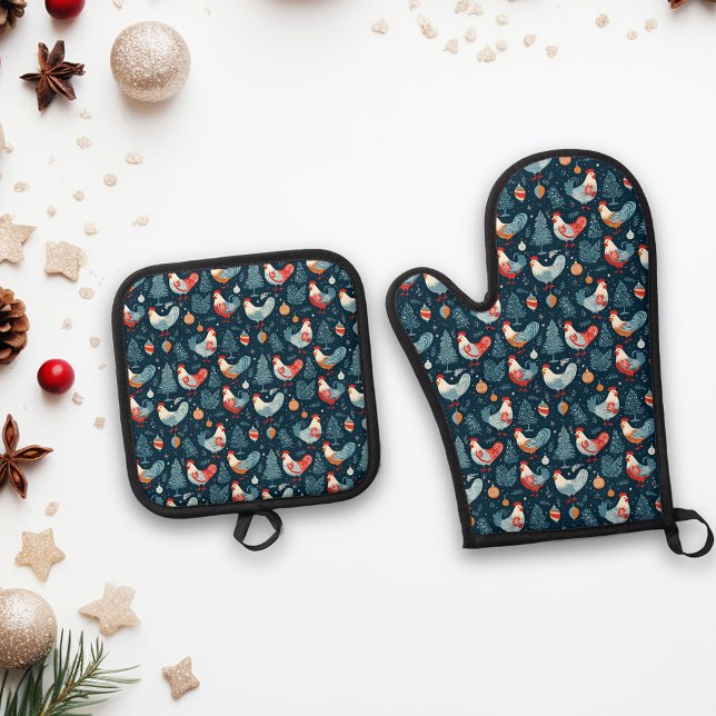 Set De Manoplas Pollo de Navidad  (Subido por el creador)
