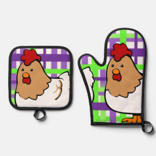 Set De Manoplas Pollo Oven Mitt & Pot Holding