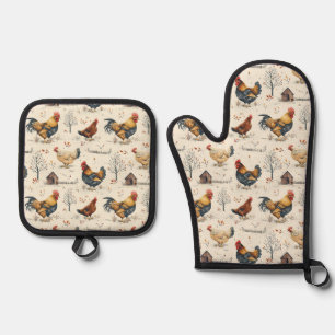 Set De Manoplas Pollos de granja