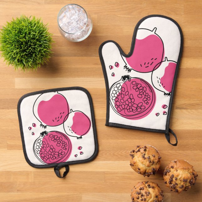 Set De Manoplas Pomegranato gráfico. (De arriba hacia abajo)