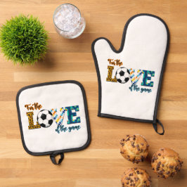 Set De Manoplas Por El Amor Del Juego De Fútbol Mamá Leopard