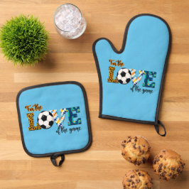 Set De Manoplas Por El Amor Del Juego De Fútbol Mamá Leopard