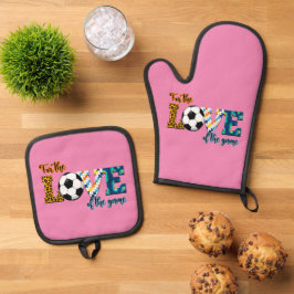 Set De Manoplas Por El Amor Del Juego De Fútbol Mamá Leopard