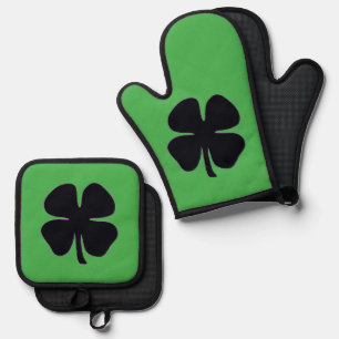 Set De Manoplas Portadas de cacerolas para hornos verdes de la gua