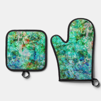 Set De Manoplas Portaollas y manopla azul relajado, Ecológico
