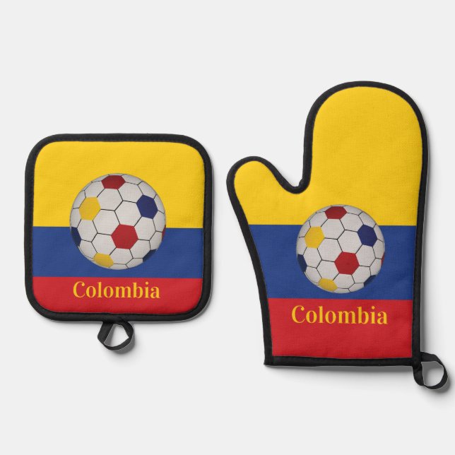Set De Manoplas Póster de fútbol de Colombia (Anverso)
