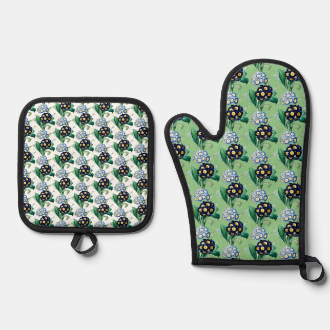 Set De Manoplas Prímula de Cowslip Botánica (Anverso)
