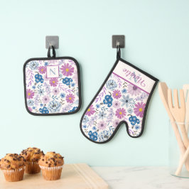 Set De Manoplas protección botánica de cocina del cocinero del hog